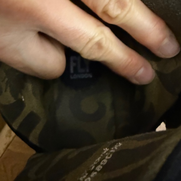 Black Suede Fly London Booties With Comfort Heel, Wast-On Hook-and-Loop Closure - Picture 14 of 16